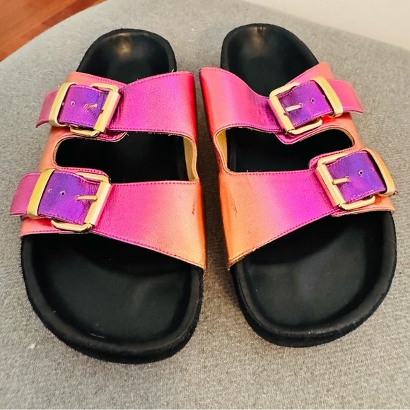 ISABEL MARANT Lennyo dégradé metallic leather slides - Picture 8 of 10